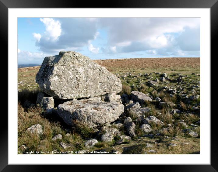 King Arthur's Stone, Cefn Bryn, Gower, Swansea Framed Mounted Print by Damien Rosser