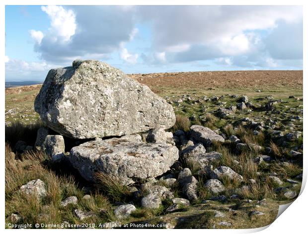 King Arthur's Stone, Cefn Bryn, Gower, Swansea Print by Damien Rosser