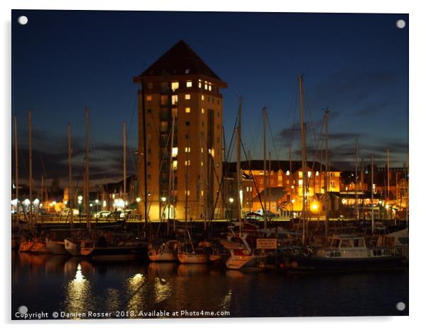 Swansea Marina from the River Tawe Acrylic by Damien Rosser