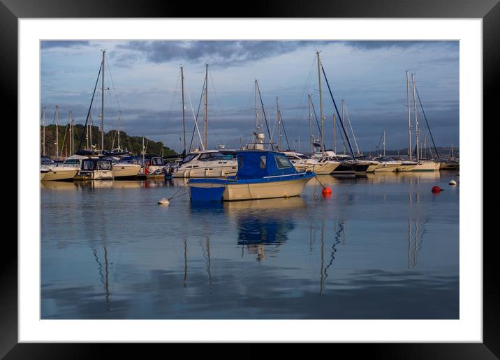 Early morning boats in harbour Framed Mounted Print by Steve Mantell