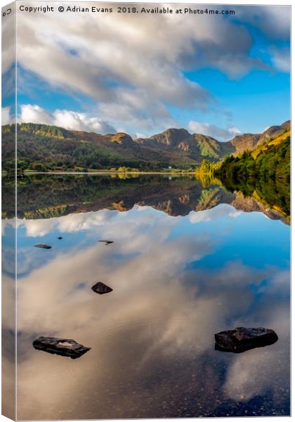 Lake Crafnant Snowdonia Canvas Print by Adrian Evans