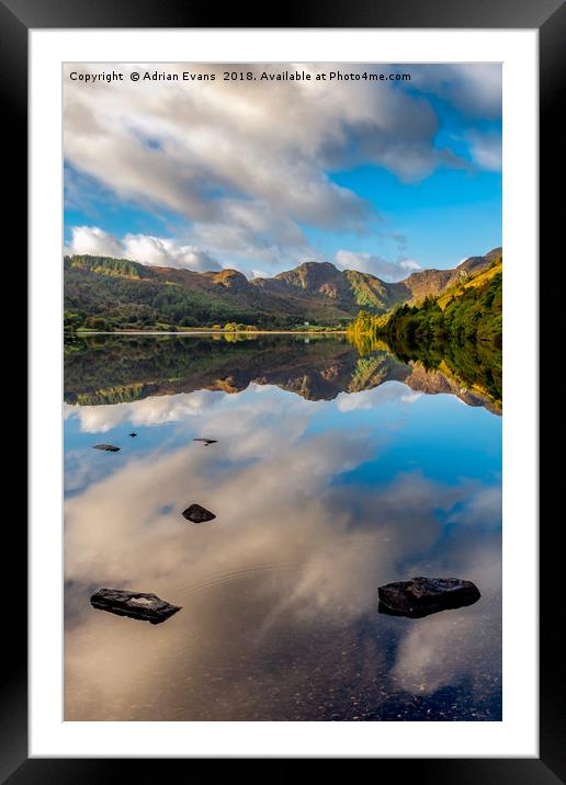 Lake Crafnant Snowdonia Framed Mounted Print by Adrian Evans