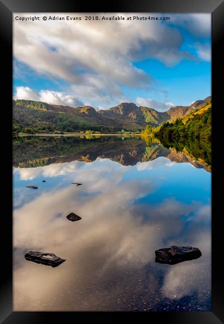 Lake Crafnant Snowdonia Framed Print by Adrian Evans