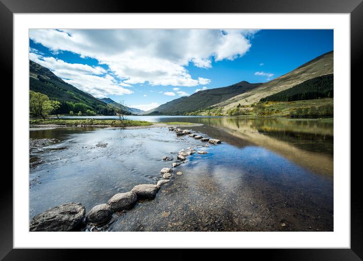 Stepping stones at Loch Doine Framed Mounted Print by George Robertson