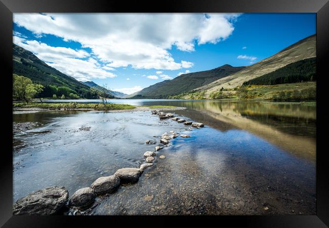 Stepping stones at Loch Doine Framed Print by George Robertson