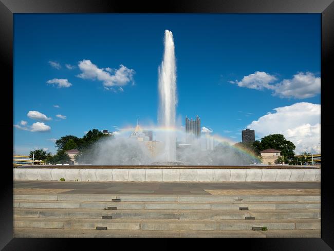 Point State Park Fountain in downtown Pittsburgh Framed Print by Steve Heap