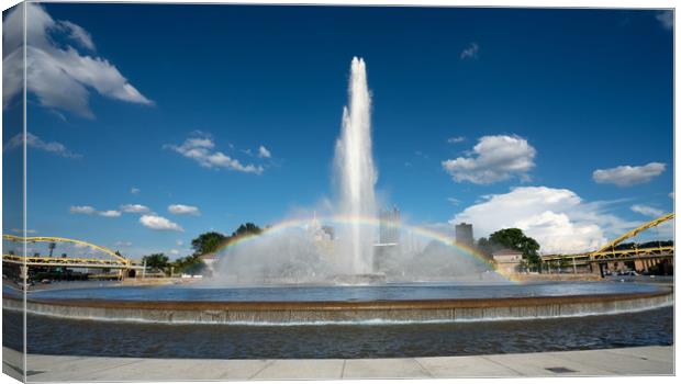 Point State Park Fountain in downtown Pittsburgh Canvas Print by Steve Heap