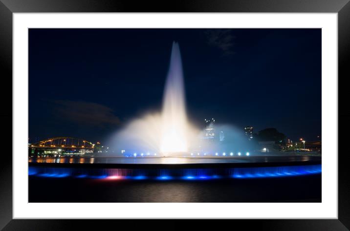 Point State Park Fountain in downtown Pittsburgh a Framed Mounted Print by Steve Heap