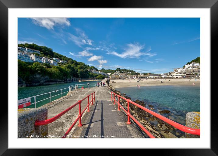 Looe viewed from the end of the Banjo Pier Framed Mounted Print by Rosie Spooner