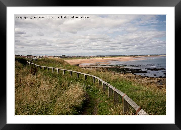 Seaton Sluice beach in Northumberland Framed Mounted Print by Jim Jones