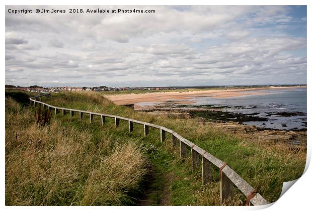 Seaton Sluice beach in Northumberland Print by Jim Jones