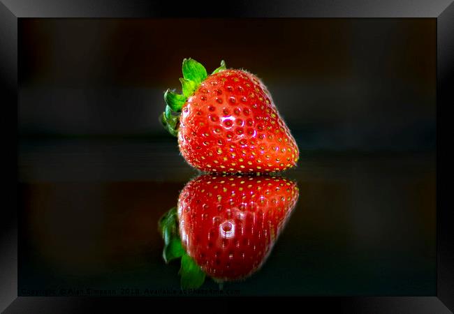 Strawberry Reflection Framed Print by Alan Simpson
