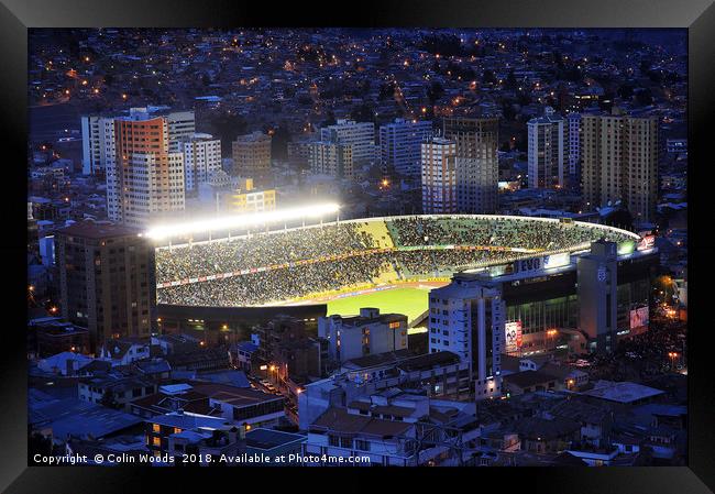 La Paz Stadium Bolivia Framed Print by Colin Woods