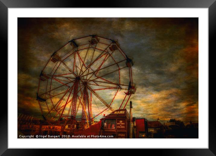 Ferris Wheel Framed Mounted Print by Nigel Bangert