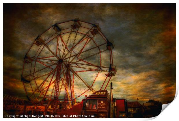 Ferris Wheel Print by Nigel Bangert