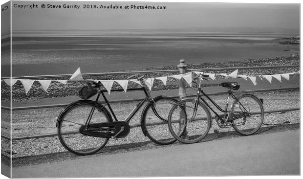 Bicycle by The Sea Canvas Print by Steve Garrity