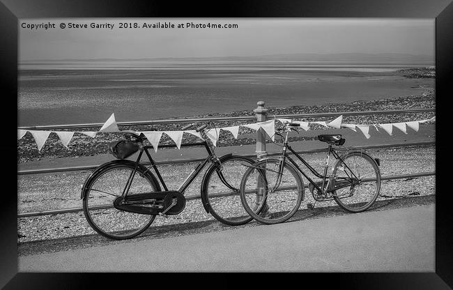 Bicycle by The Sea Framed Print by Steve Garrity