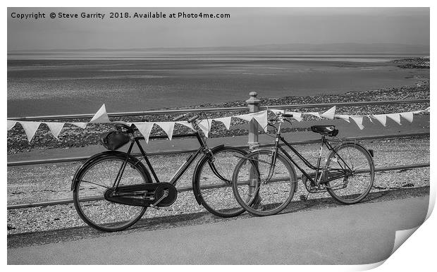 Bicycle by The Sea Print by Steve Garrity