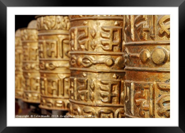 Prayer Wheels Framed Mounted Print by Colin Woods