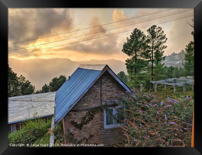 View from Galis End Cottage in Pakistan Framed Print by Zahra Majid