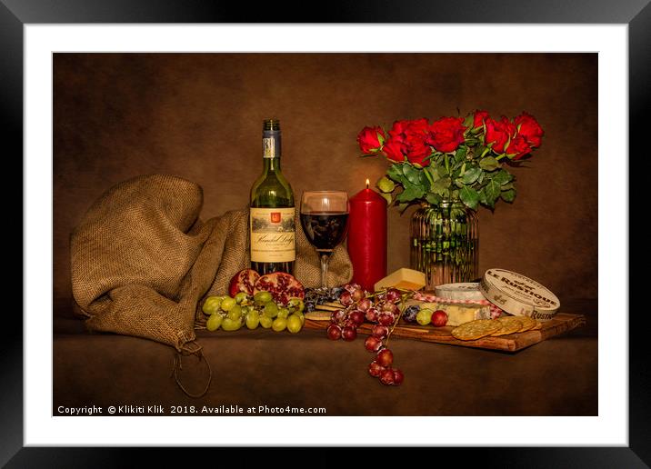 Wine and Cheese Framed Mounted Print by Angela H