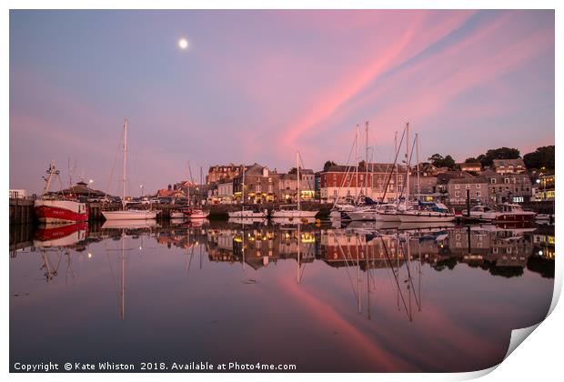 Moon Rises Padstow Print by Kate Whiston