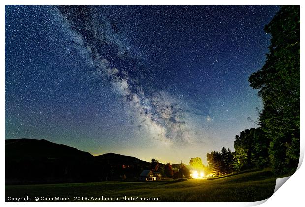 Milky Way in Vermont Print by Colin Woods