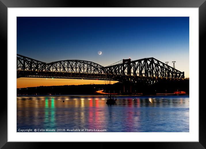 The Pont du Quebec at dusk Framed Mounted Print by Colin Woods