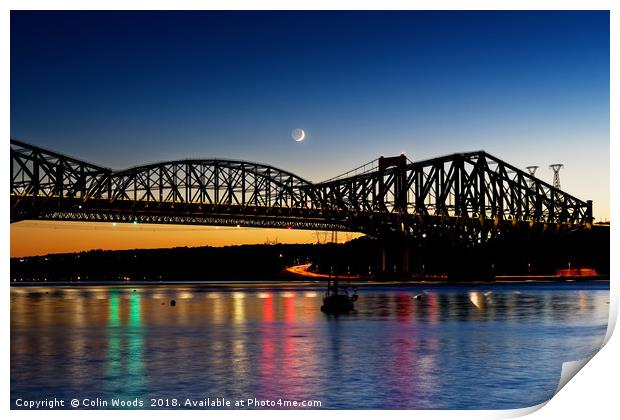The Pont du Quebec at dusk Print by Colin Woods
