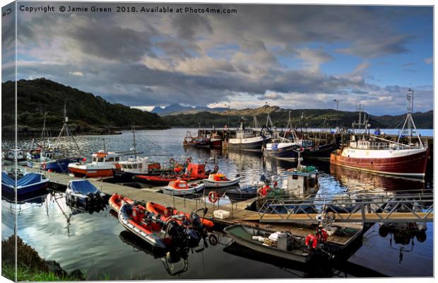 Gairloch Harbour Morning Canvas Print by Jamie Green