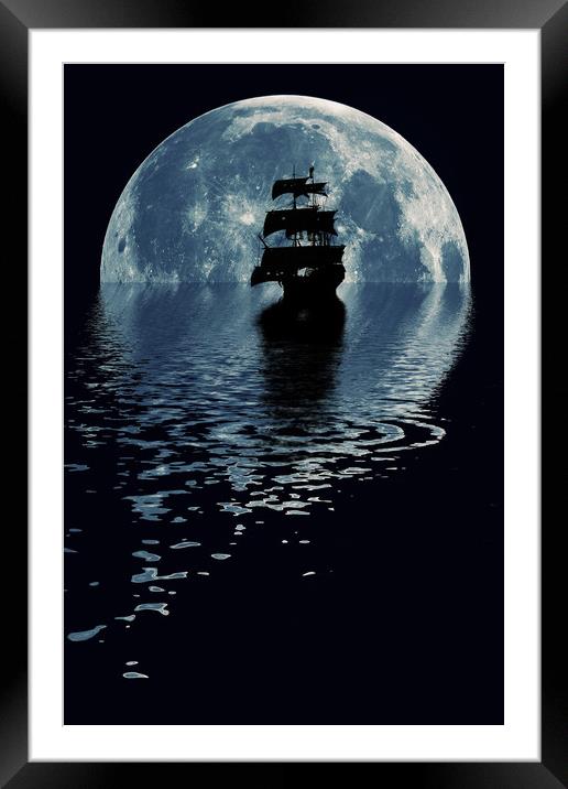 Pirate Moon Framed Mounted Print by DarkSide Imaging