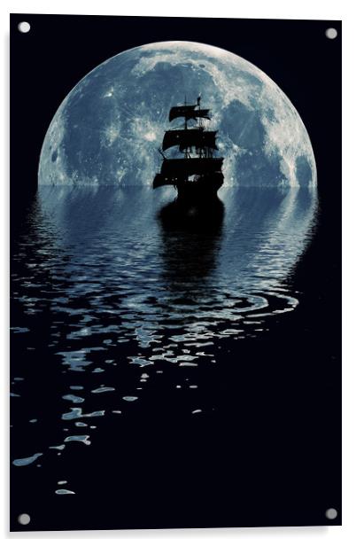 Pirate Moon Acrylic by DarkSide Imaging