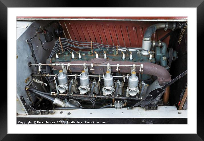 Engine Compartment of a 1935 8-cylinder Railton Sp Framed Mounted Print by Peter Jordan