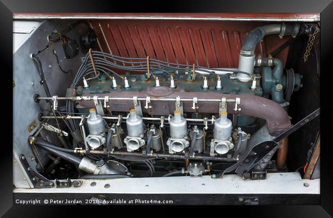 Engine Compartment of a 1935 8-cylinder Railton Sp Framed Print by Peter Jordan