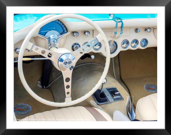 Cockpit of a 1962 Chevrolet Corvette Spyder Americ Framed Mounted Print by Peter Jordan