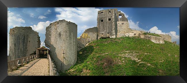 Corfe Castle Panorama Framed Print by Tony Bates