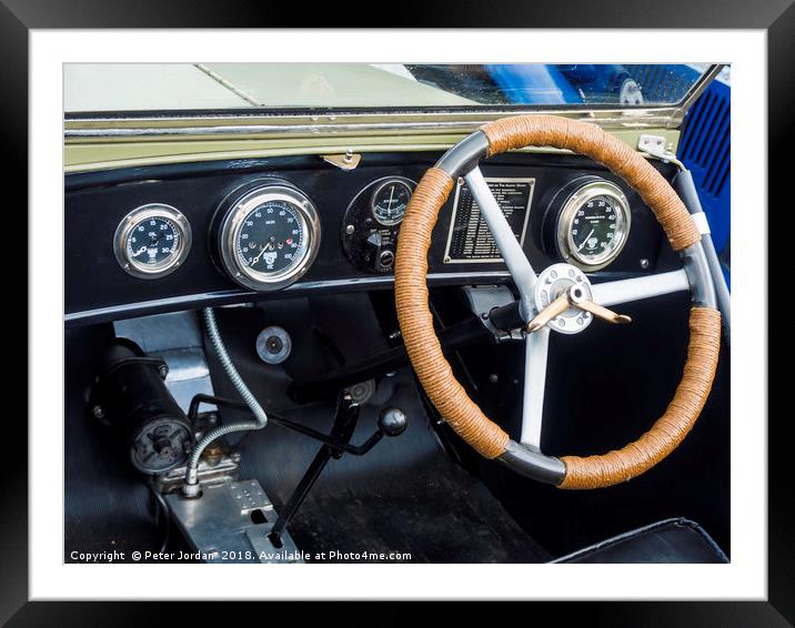 Cockpit of a 1930 Austin 7 Ulster open touring car Framed Mounted Print by Peter Jordan