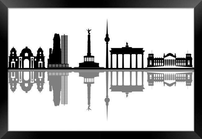 Berlin city skyline Framed Print by Chris Willemsen