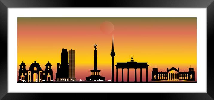 Berlin city skyline Framed Mounted Print by Chris Willemsen