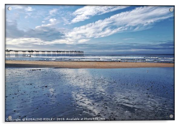 "Changing skies at Saltburn" Acrylic by ROS RIDLEY