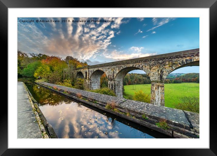 Chirk Aqueduct And Viaduct Framed Mounted Print by Adrian Evans