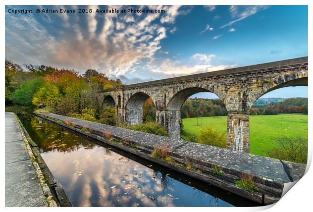 Chirk Aqueduct And Viaduct Print by Adrian Evans