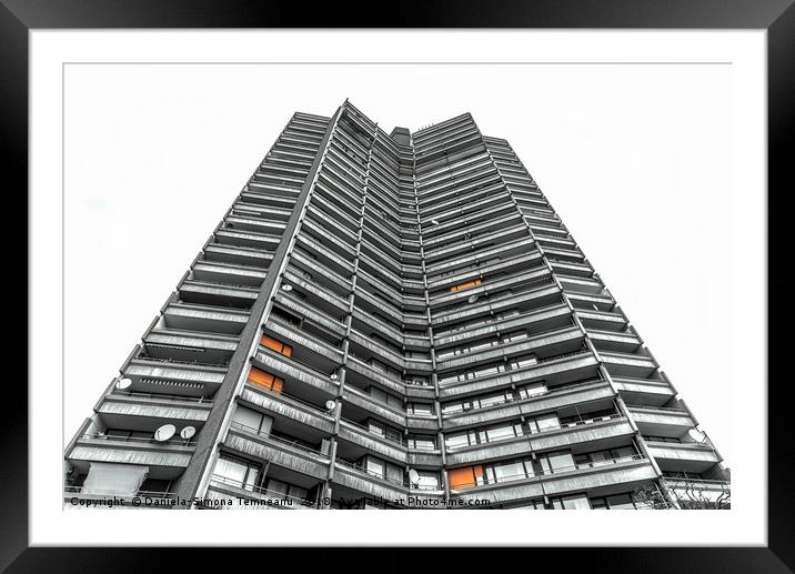 Monochrome skyscraper building Framed Mounted Print by Daniela Simona Temneanu