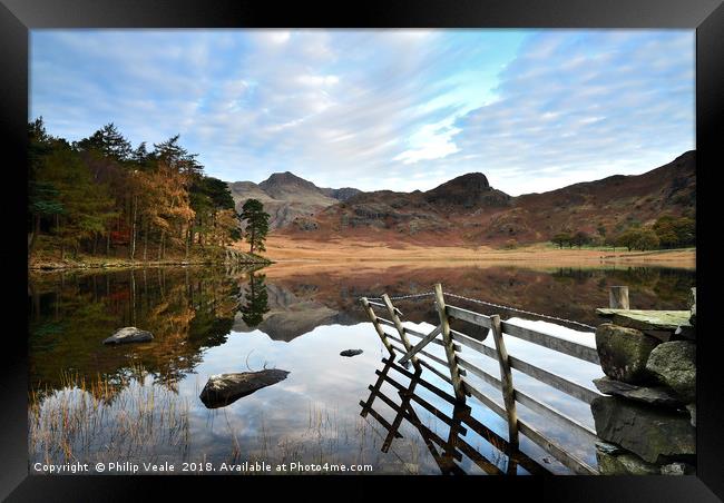 Blea Tarn's Dawn Reflection of Serenity. Framed Print by Philip Veale