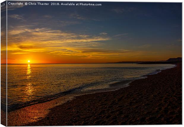 Sunset at West Bay 3 Canvas Print by Chris Thaxter