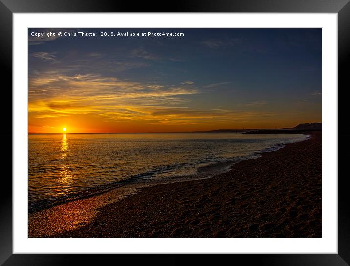 Sunset at West Bay 3 Framed Mounted Print by Chris Thaxter