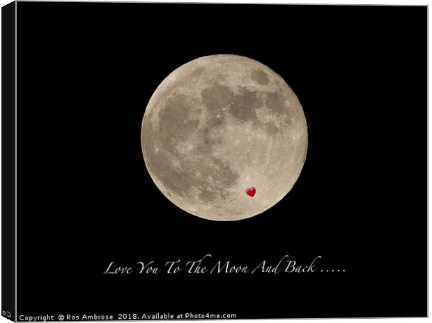 Love You To The Moon And Back Canvas Print by Ros Ambrose