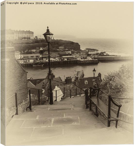 99 Steps at Whitby Canvas Print by phil pace