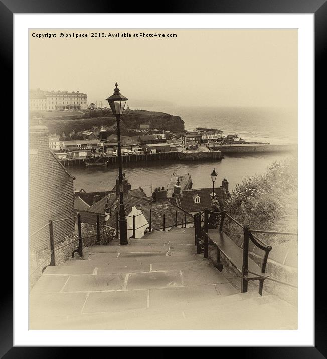 99 Steps at Whitby Framed Mounted Print by phil pace