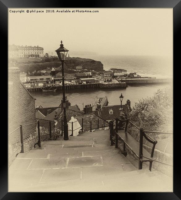 99 Steps at Whitby Framed Print by phil pace